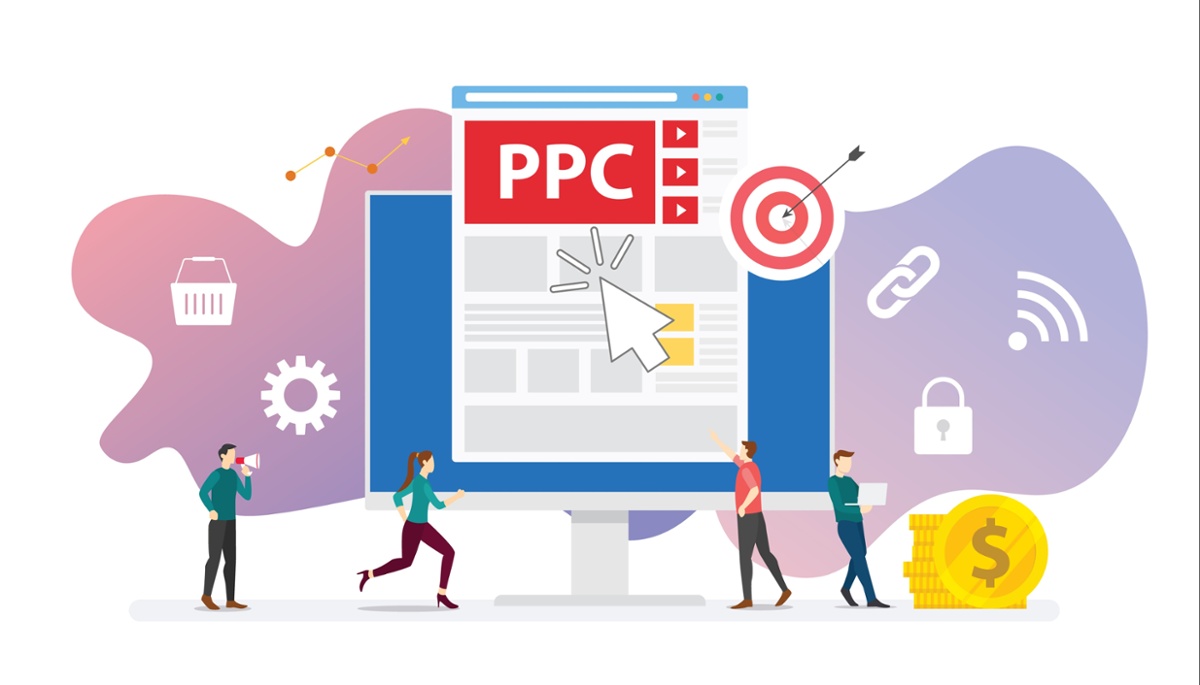 Illustration of PPC campaign on computer screen