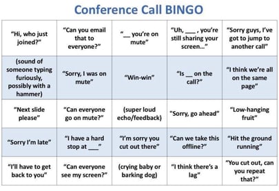 Conference call bingo