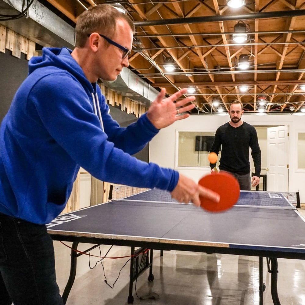 ping pong in the basement