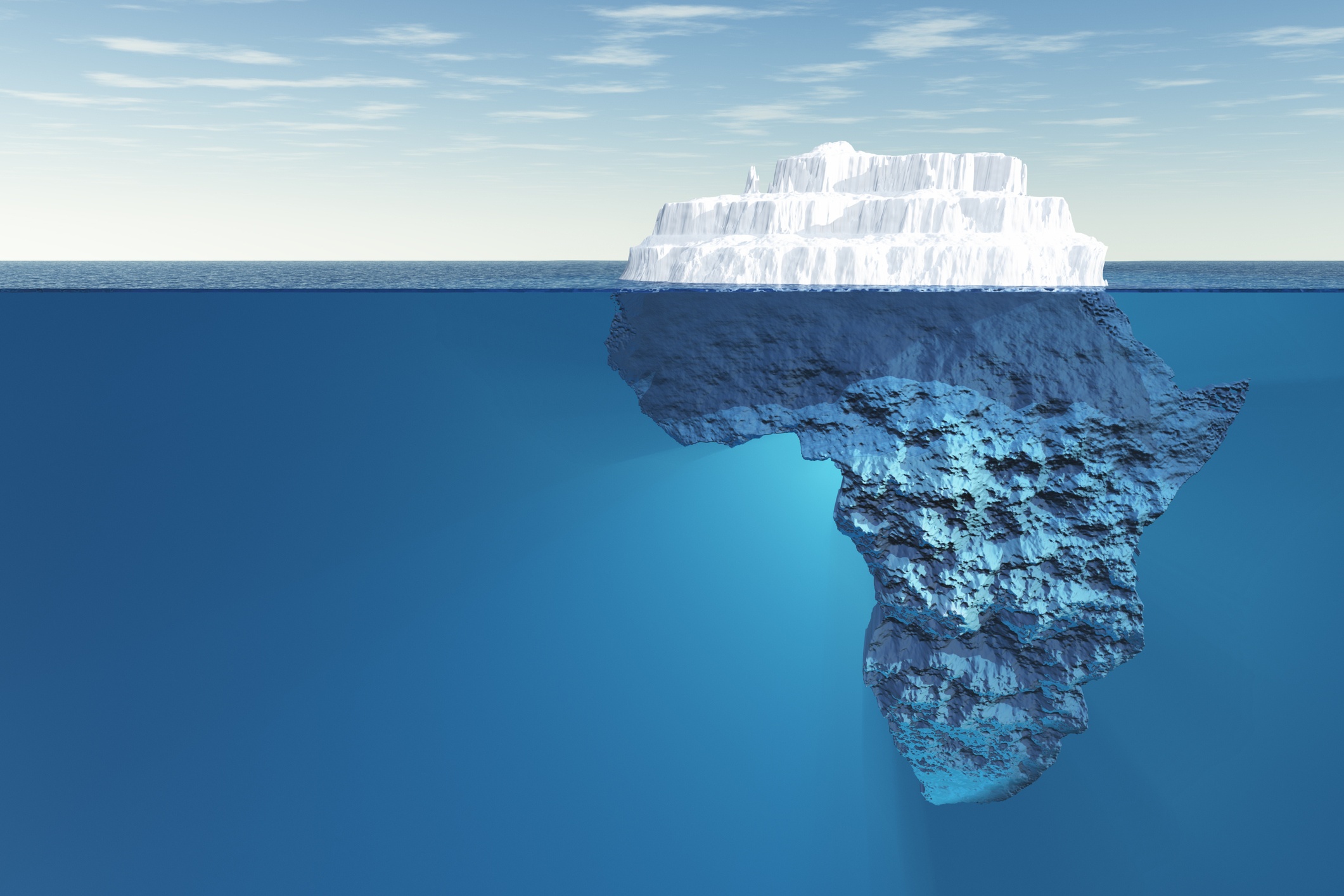iceberg under water