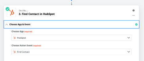 add find a contact action for hubspot